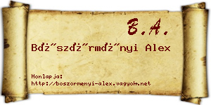 Böszörményi Alex névjegykártya