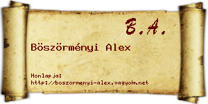 Böszörményi Alex névjegykártya