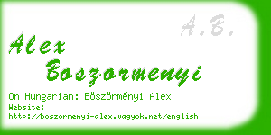 alex boszormenyi business card