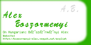 alex boszormenyi business card